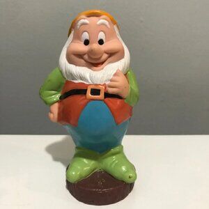 Vintage 1970's HAPPY Snow White & The Seven Dwarfs 6" Rubber Squeak Bath Toy 612